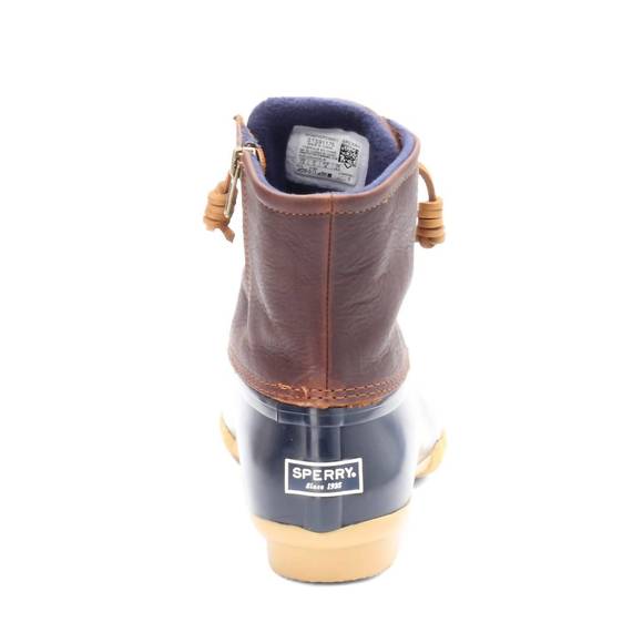 NEW SPERRY women's saltwater duck boots in tan/navy - Picture 5 of 6